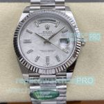 ARF 1-1 Replica Rolex Day-Date Silver Baguette Dial 40mm Stainless Steel Watch 